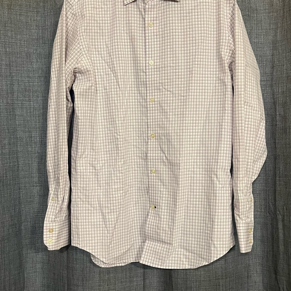 Banana Republic Men's White Checkered Button Down Shirt
